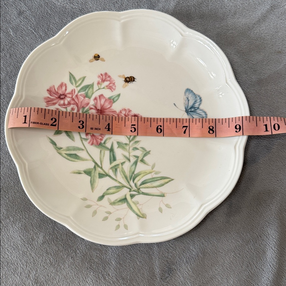 Lenox Butterfly Meadow‎ Swallowtail 9” Dessert Luncheon Plates Set of 3 Cottage. - Picture 8 of 11